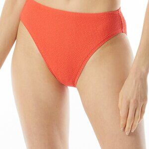 Michael Kors Women's Textured High-Leg Bikini Bottoms sangria Medium